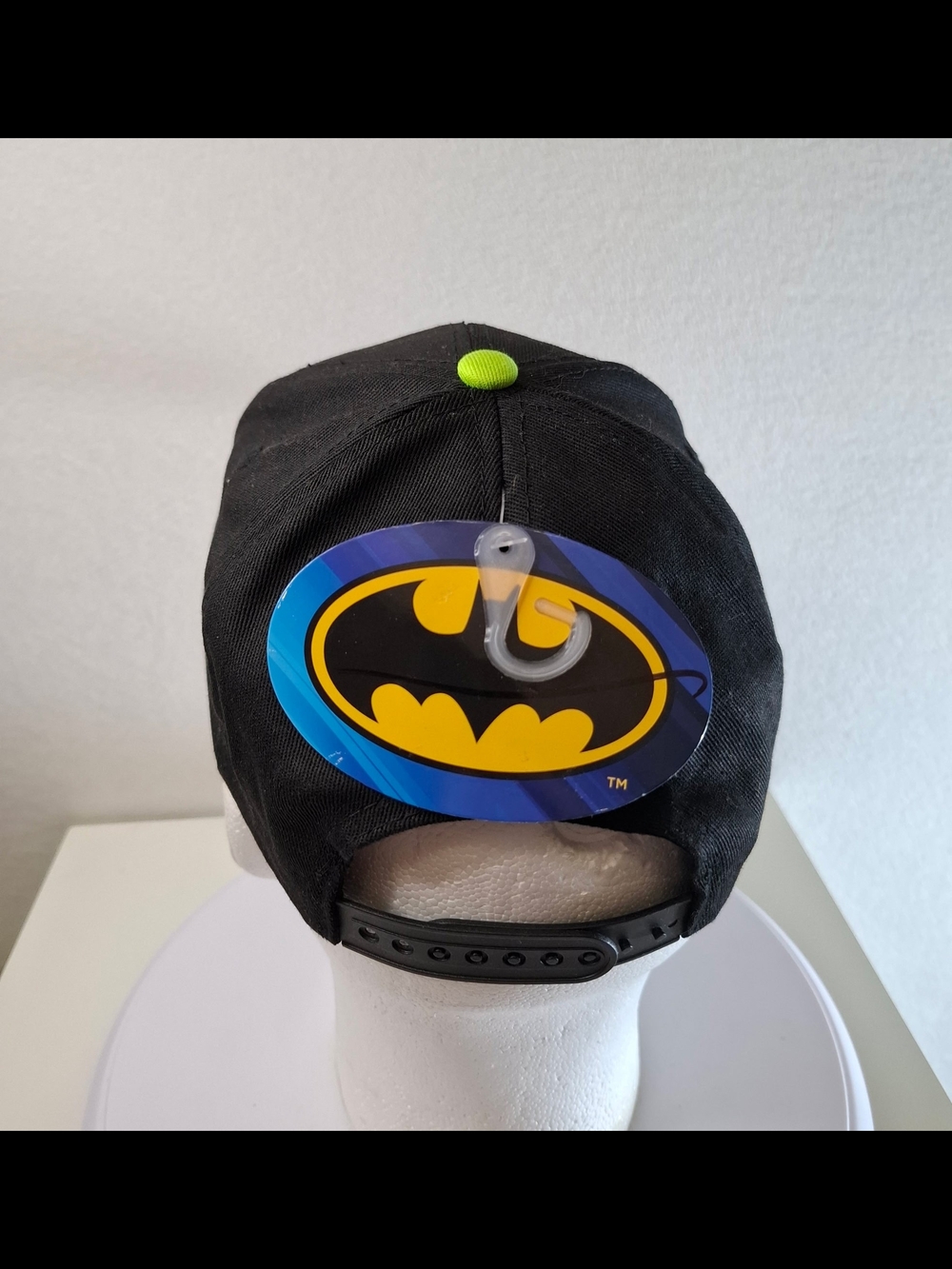 Batman Black Snapback Hat with White Joker Script and Graphic Brim - Picture 8 of 9